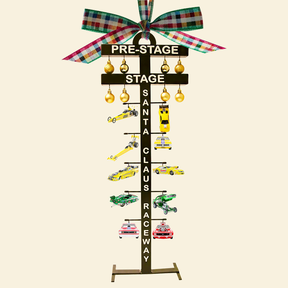 “Rev Up Your Holiday Spirit!” Racing Christmas Tree Ornament - Personalized Gift for Car Lovers Ornament PopCulturePrints
