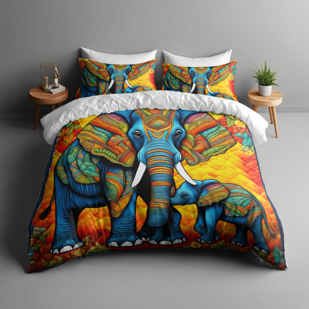 Personalized Elephant Lover Quilt Bed Set Blanket PopCulturePrints
