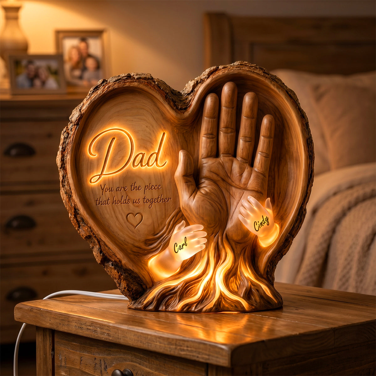 Dad's Heart Pieces Acrylic Light Box - Personalized Gifts for Dad Light Box PopCulturePrints