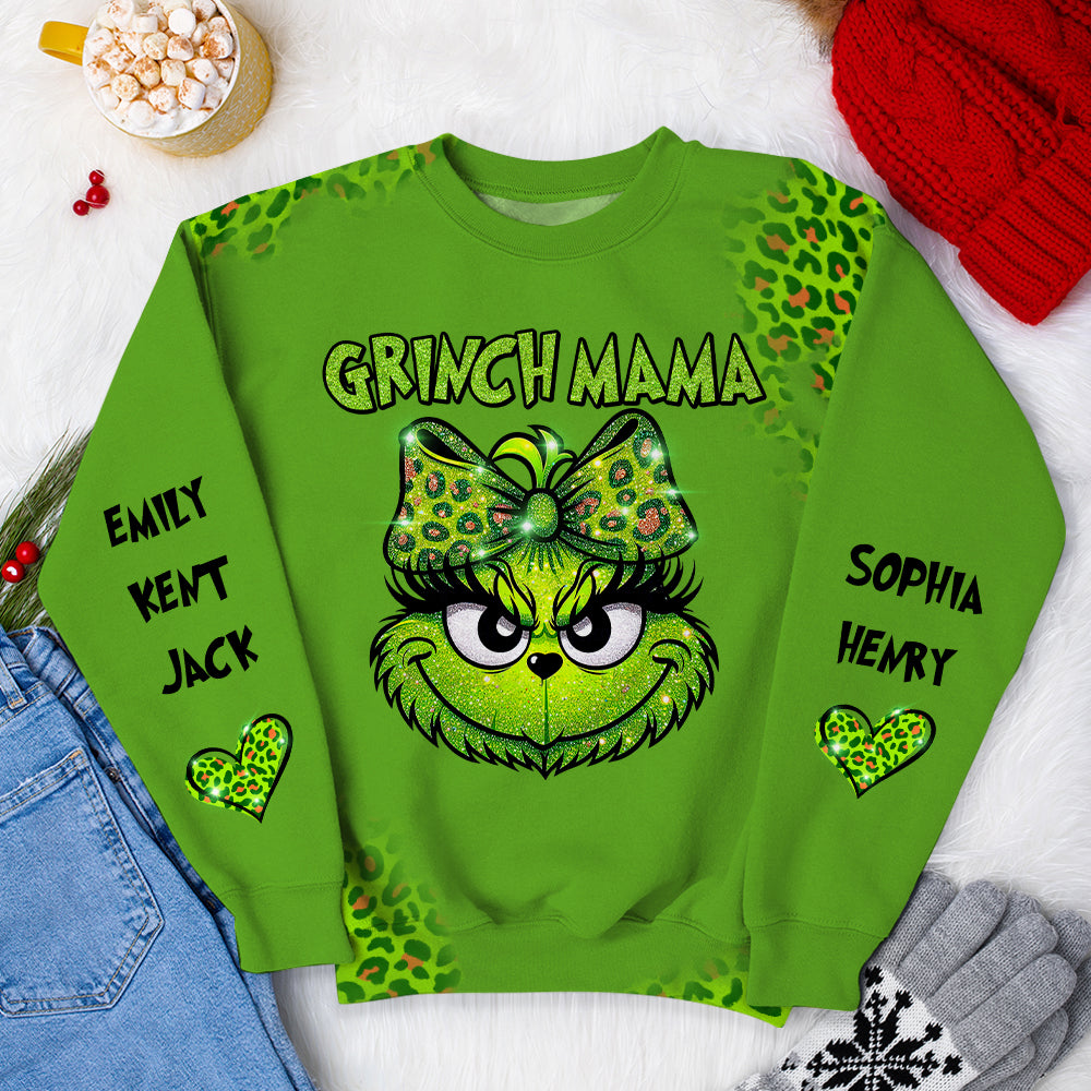 Custom Grinch Mama Christmas 3D Sweatshirt AOP Products PopCulturePrints