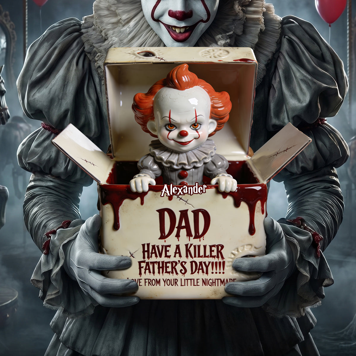 "Dad, Have a Killer Father's Day!" - Personalized Horror Dad and Kids Acrylic Plaque - Unique Gift for Dad, Grandpa, and Horror Fans