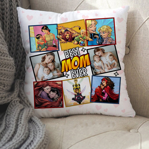 Custom Comic Style Photo Pillow - Best Mom Ever Gift Pillow PopCulturePrints