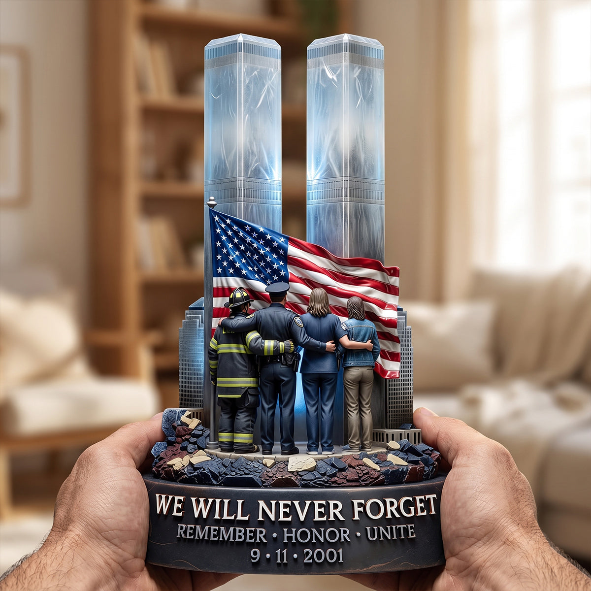 We Will Never Forget Acrylic Plaque - Personalized Gift for Remembrance