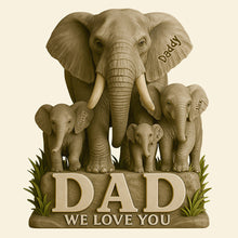 Load image into Gallery viewer, &quot;We Love You Dad&quot; - Personalized Elephant Acrylic Plaque - Gift for Dad, Grandpa, and Father Figures Shaped Plaques PopCulturePrints
