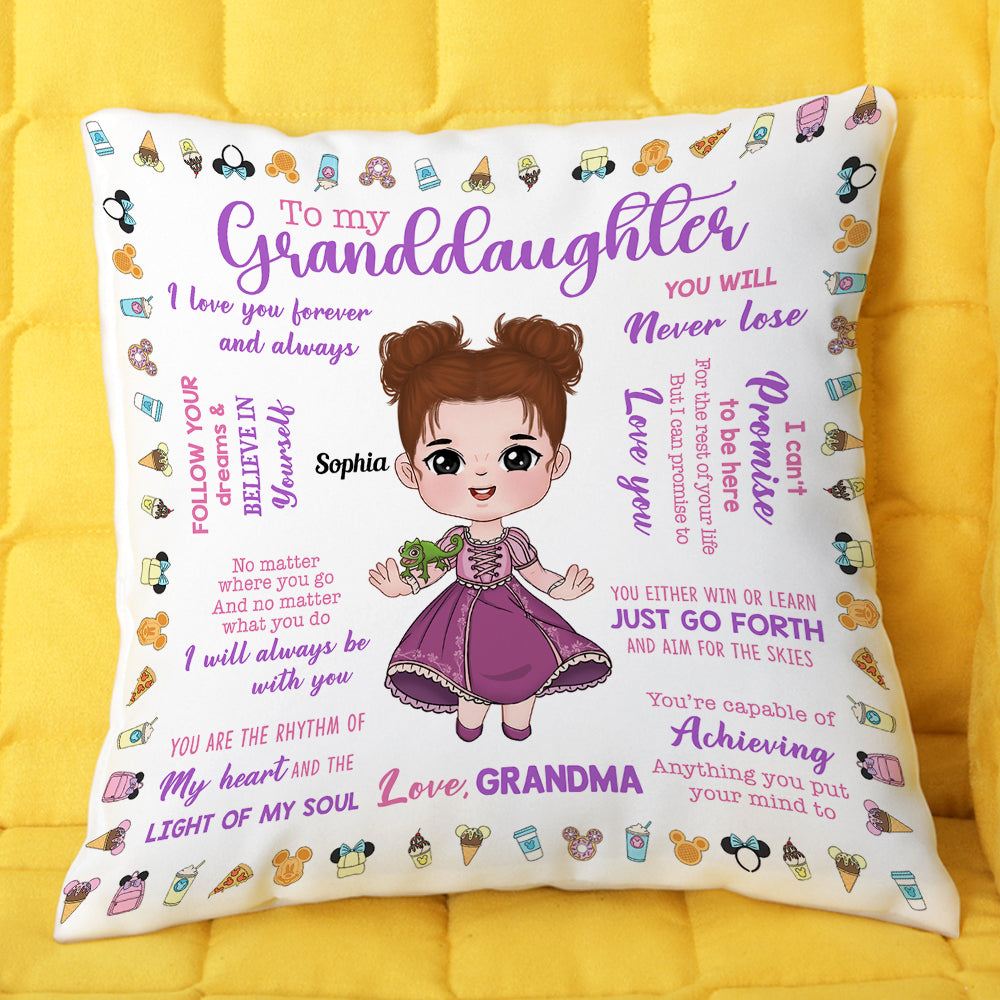 Personalized Granddaughter Pillow - Princess Design Pillow PopCulturePrints