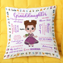 Load image into Gallery viewer, Personalized Granddaughter Pillow - Princess Design Pillow PopCulturePrints
