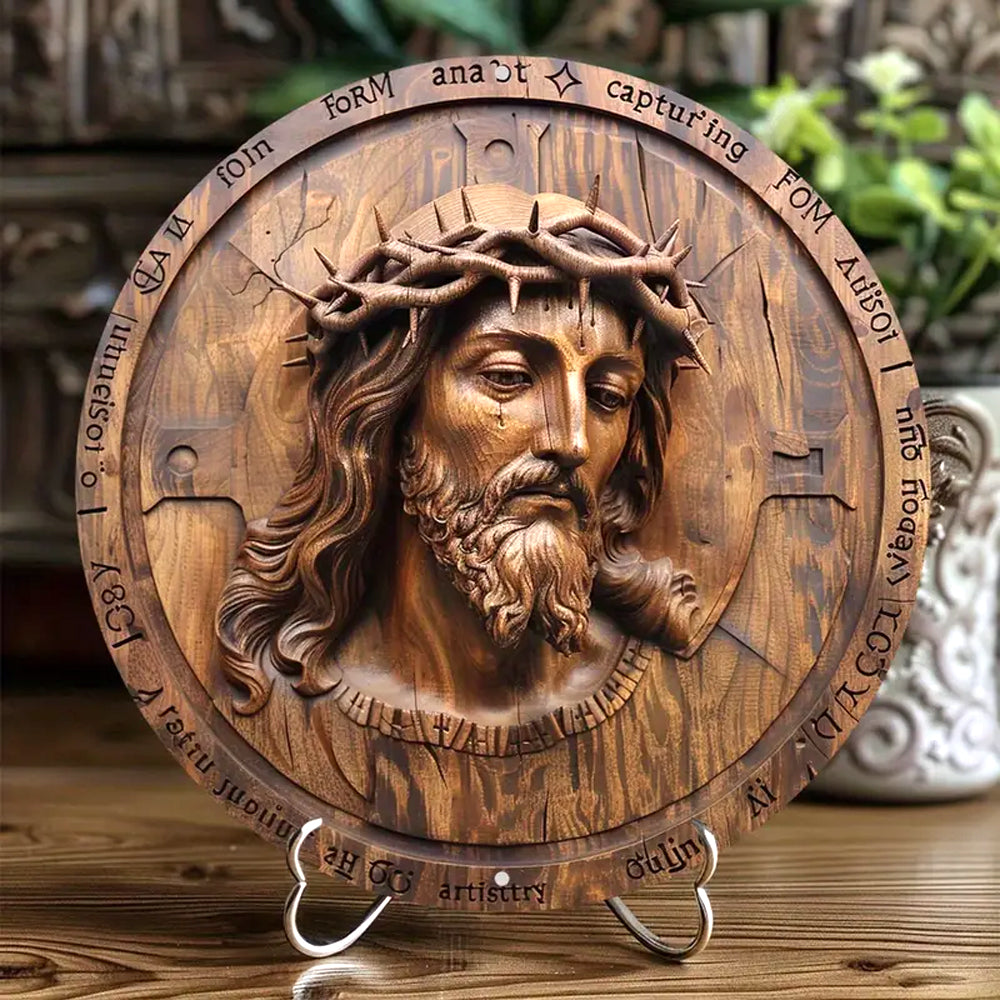 Jesus Christ Embracing Lamb Metal Sign - Home Decor