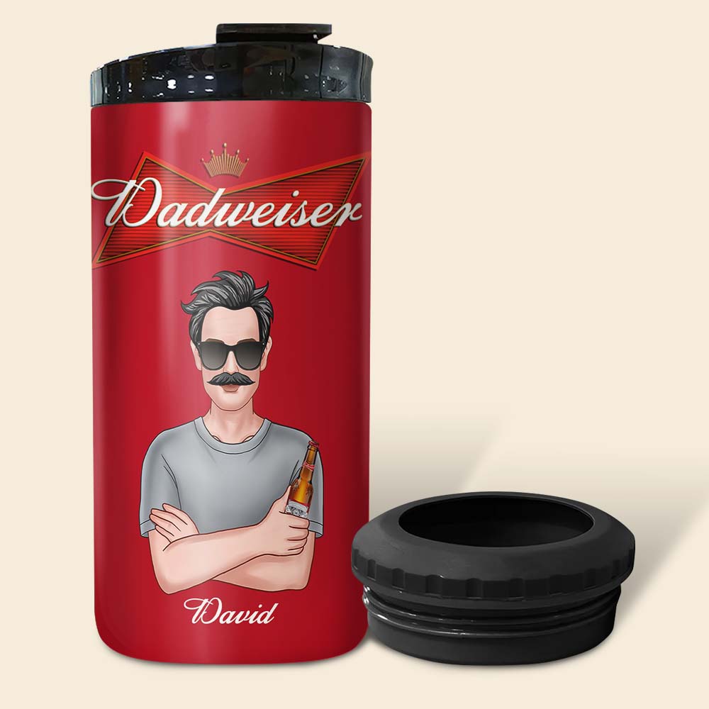 Personalized Dadweiser Can Cooler Tumbler - Perfect Gift for Dad Can Cooler PopCulturePrints