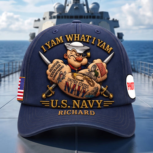 I Yam What I Yam - Veteran Pride Personalized Classic Cap Caps PopCulturePrints