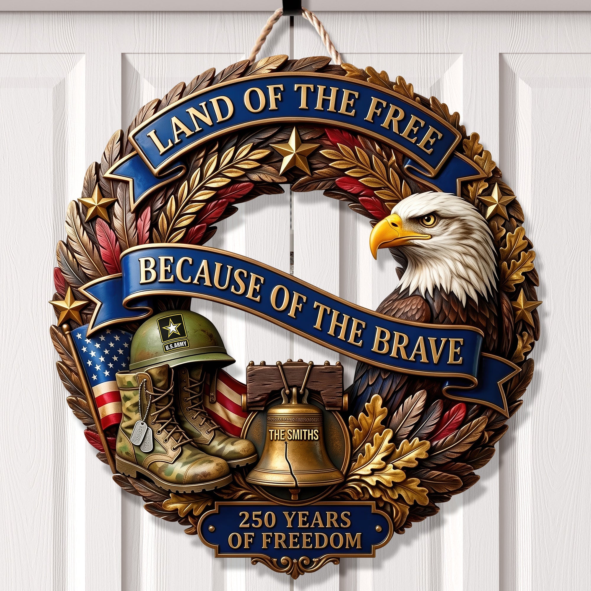 Land Of The Free - A Tribute to America's 250th Anniversary - Custom Acrylic Sign for Veterans