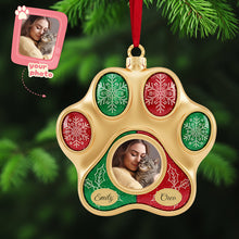 Load image into Gallery viewer, &quot;Keep Your Feline Friends Close&quot; - Personalized Cat Paw Shape Acrylic Christmas Ornament - Unique Gift for Cat Lovers Ornament PopCulturePrints

