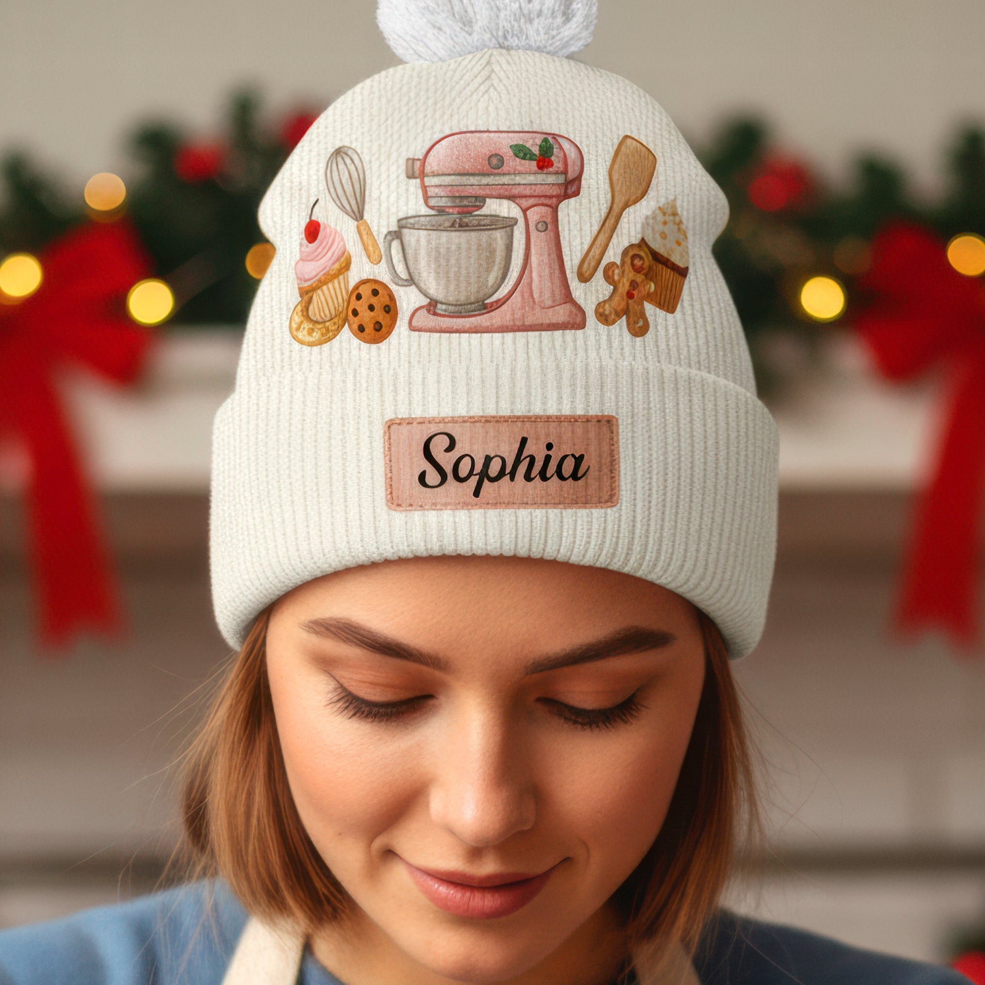 Baking is Love Made Visible – Sweet Baker Bobble Beanie Hat – Personalized Gifts for Baking Lovers Hat PopCulturePrints