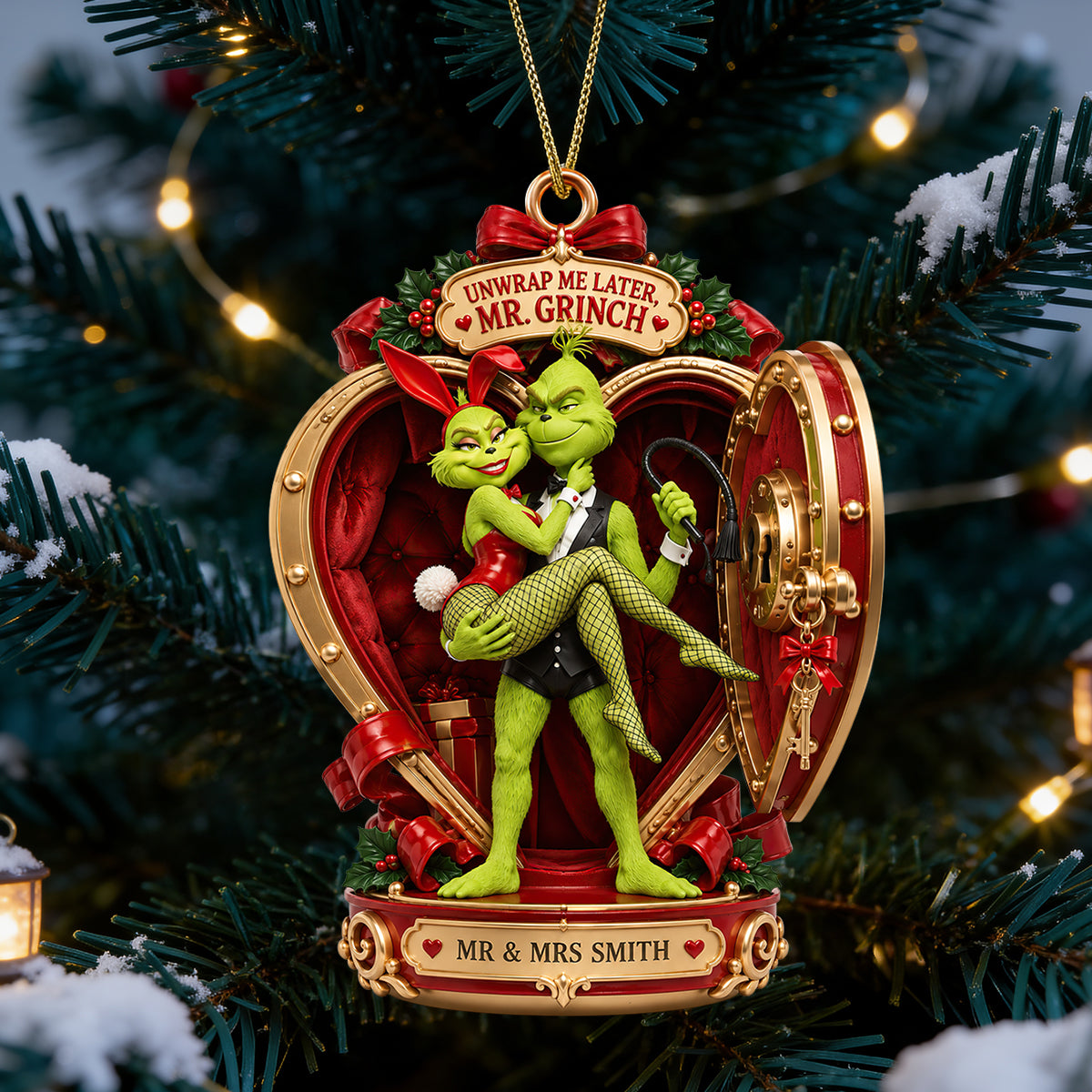 Playful Christmas Couple Ornament - Personalized Gifts For Couple 04hadt230926 Ornament PopCulturePrints