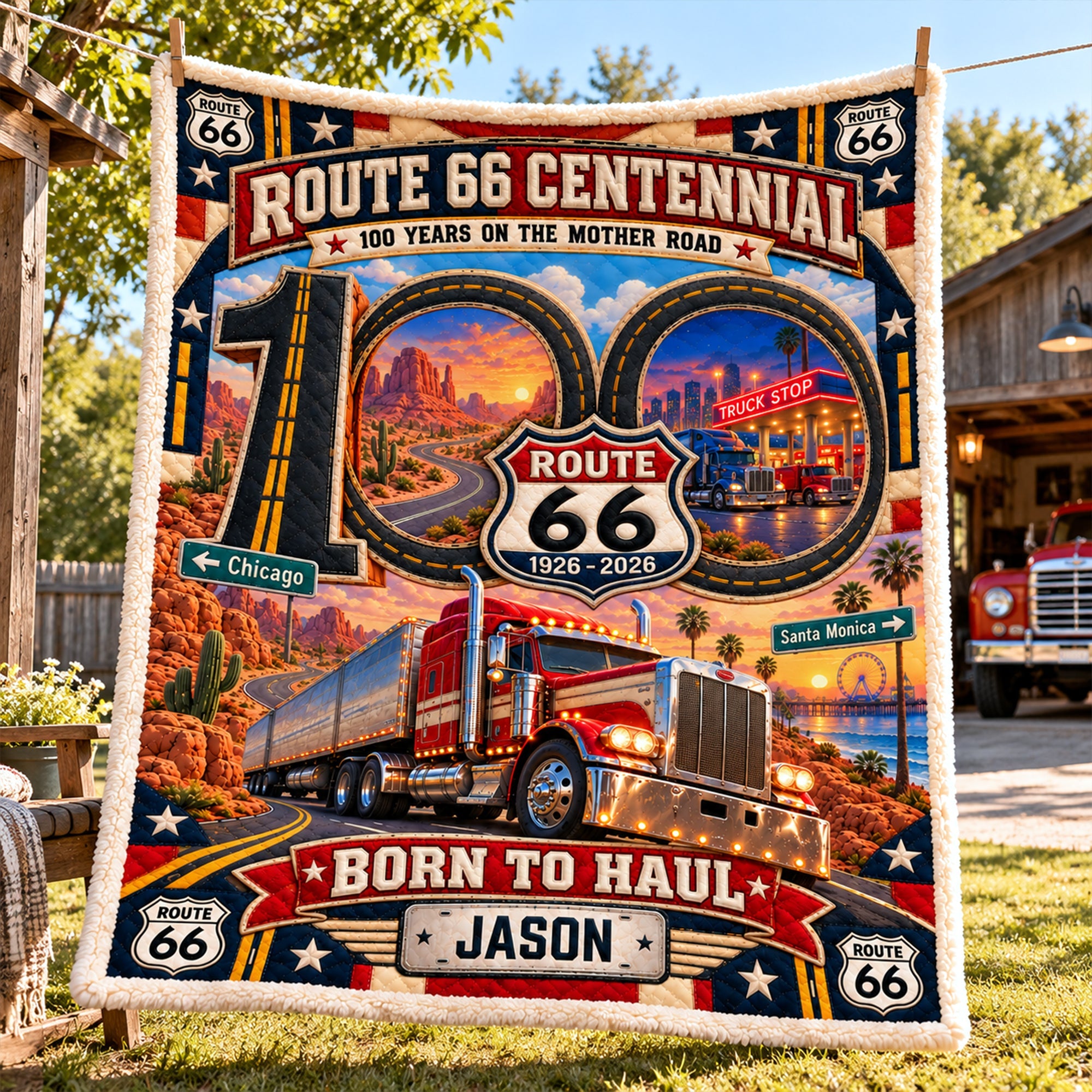 “Born to Haul” – Personalized Trucking Blanket - Perfect Gifts for Truckers & Road Adventurers Blanket PopCulturePrints