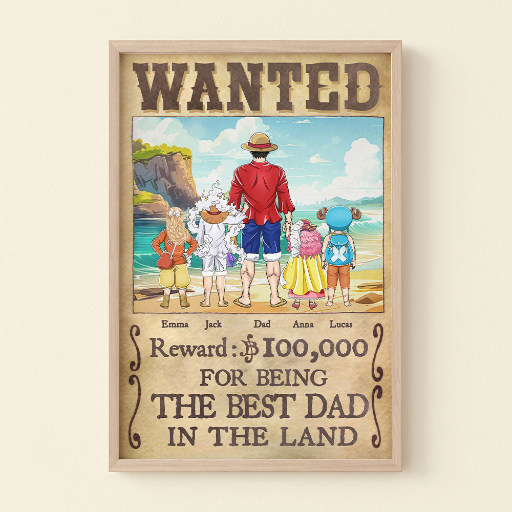 Wanted: Best Dad - Personalized Family Canvas Print Poster & Canvas PopCulturePrints