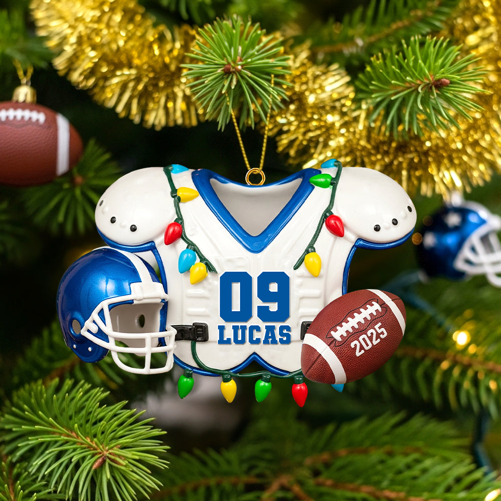 Personalized American Football Lover's Christmas Acrylic Ornament - Celebrate the Game with Custom Name Ornament PopCulturePrints