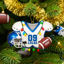 Load image into Gallery viewer, Personalized American Football Lover&#39;s Christmas Acrylic Ornament - Celebrate the Game with Custom Name Ornament PopCulturePrints
