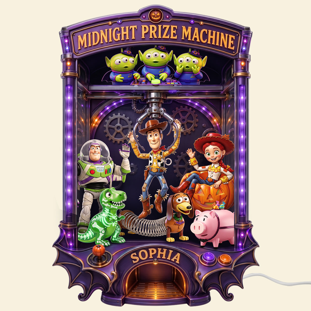 “Unleash the Magic of Halloween” - Midnight Prize Machine Acrylic Light Box - Personalized Gift for Kids, Friends, and Family Light Box PopCulturePrints