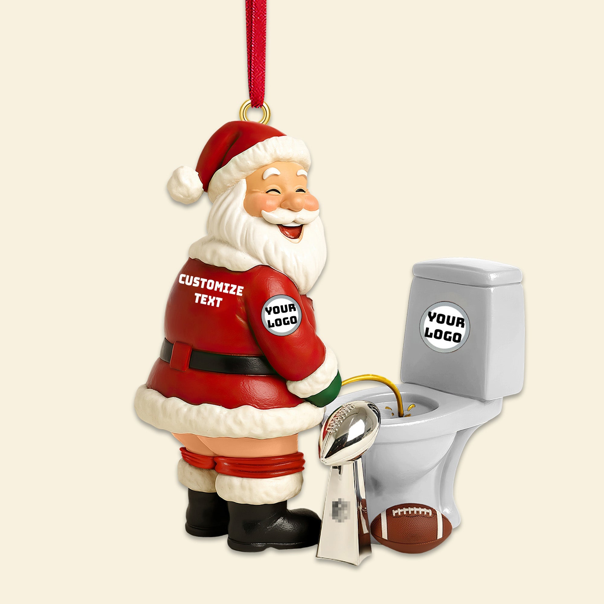 Funny Santa Christmas Ornament - Personalized Gift for Sports Lovers Ornament PopCulturePrints
