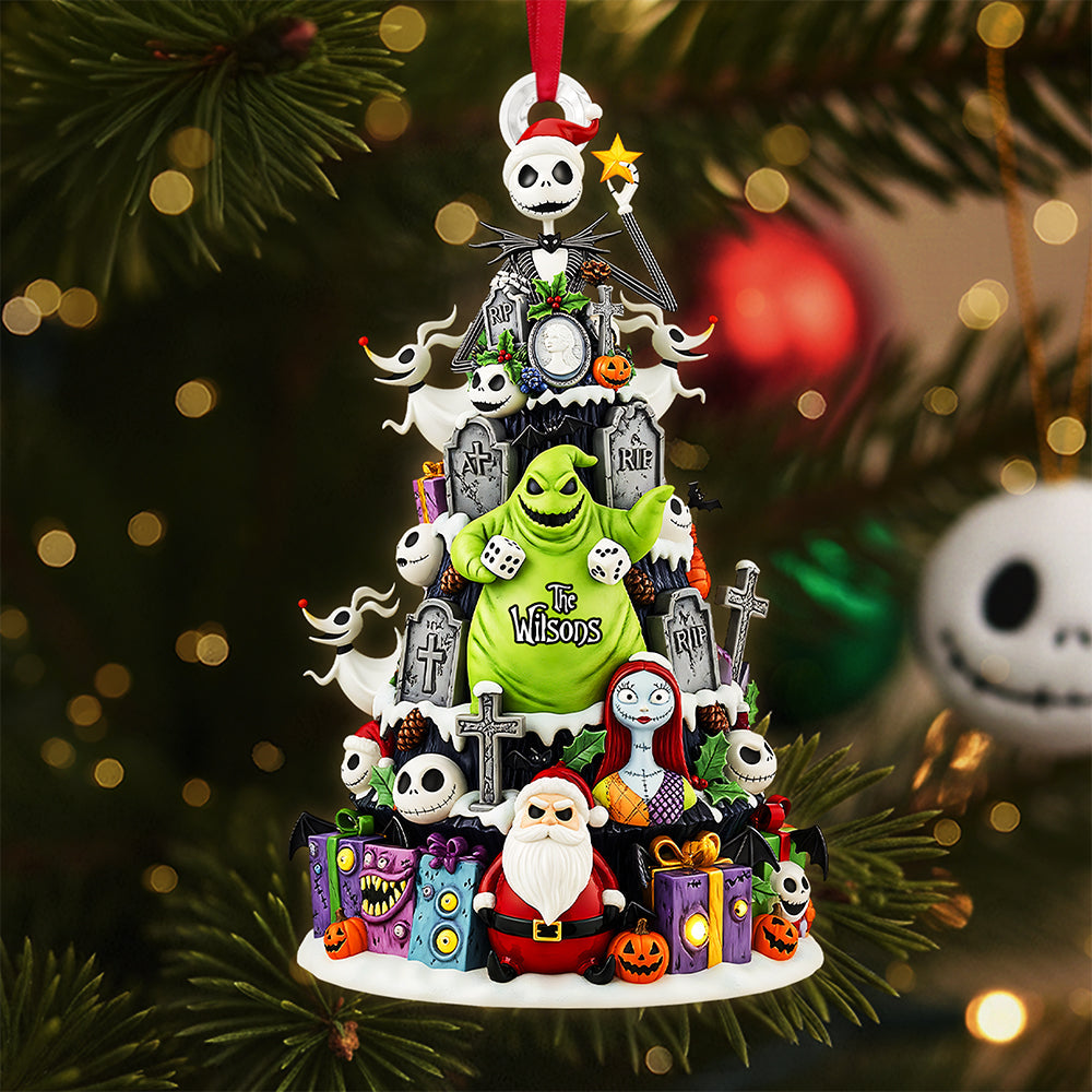 “Embrace the Spooky Spirit!” - Personalized Spooky Family Tree Ornament - Unique Gifts for Families & Friends Ornament PopCulturePrints