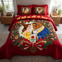 Load image into Gallery viewer, A Tale as Old as Time - Fairy Tales Love Story Personalized Quilted Bedding Set Bedding Set PopCulturePrints
