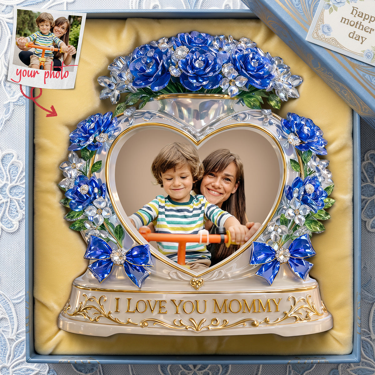 “Bloom With Love” - Personalized Acrylic Plaque - Custom Photo Gift for Mom, Grandma & More Shaped Plaques PopCulturePrints