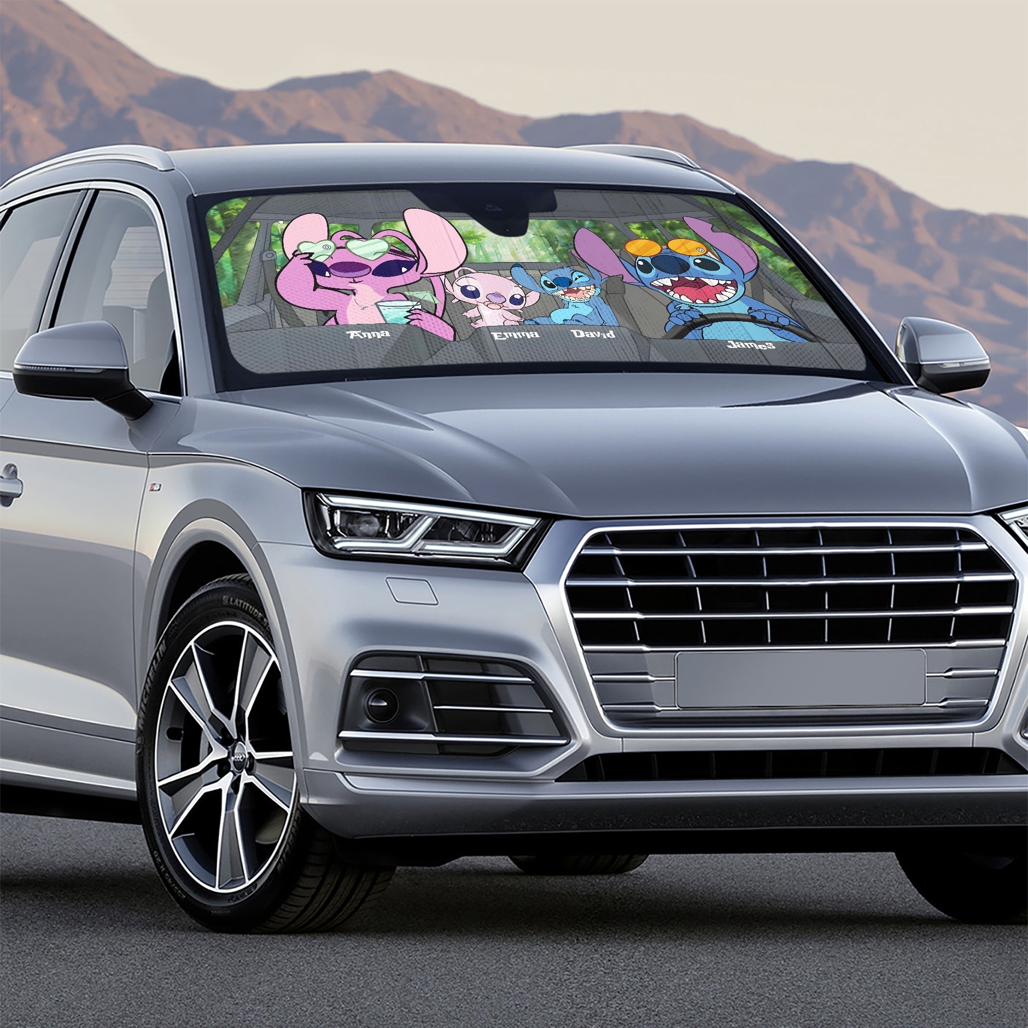 Custom Family Cartoon Windshield Sunshade Doormat PopCulturePrints
