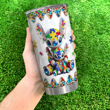 Load image into Gallery viewer, &quot;Celebrate Love and Strength&quot; - Personalized Autism Mom Tumbler - Unique Gift for Mom, Grandma, and Autism Supporters Tumbler Cup PopCulturePrints
