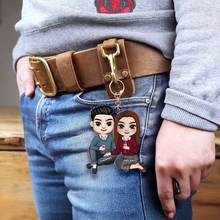 Load image into Gallery viewer, Personalized Couple Keychain - Unique Valentine&#39;s Day Gifts for Him &amp; Her Keychains PopCulturePrints
