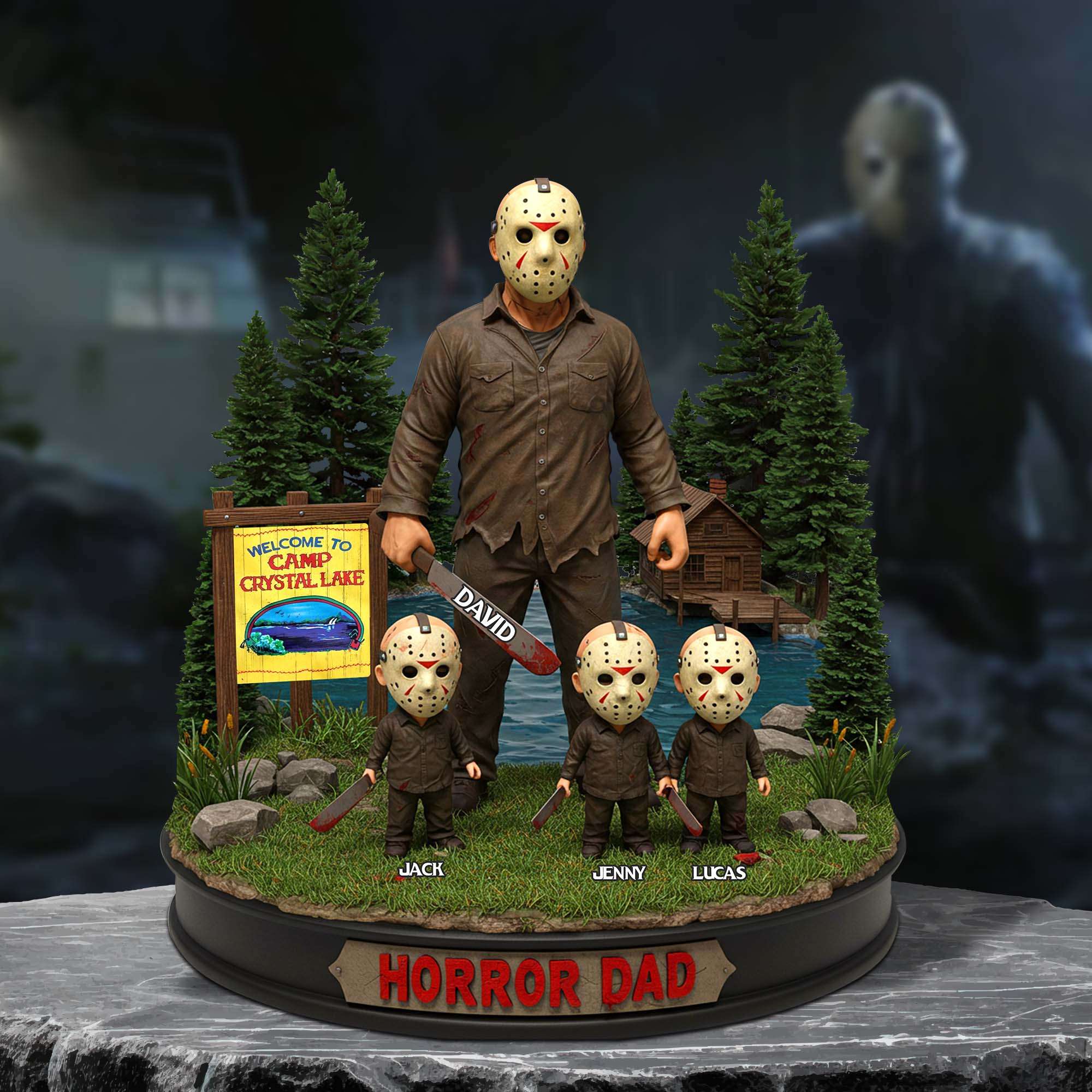 "Embrace the Fright!" - Horror Dad Acrylic Plaque - Personalized Gift for Dad, Grandpa, and Any Horror Enthusiast Shaped Plaques PopCulturePrints