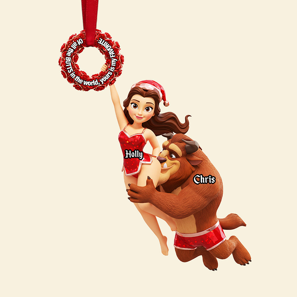 Celebrate Love with a Twist - Personalized Naughty Couple Acrylic Ornament Ornament PopCulturePrints