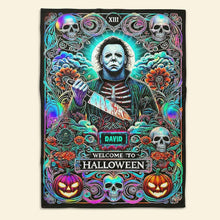 Load image into Gallery viewer, Welcome to Halloween - Personalized Blanket for Fans of Spooky Culture Blanket PopCulturePrints
