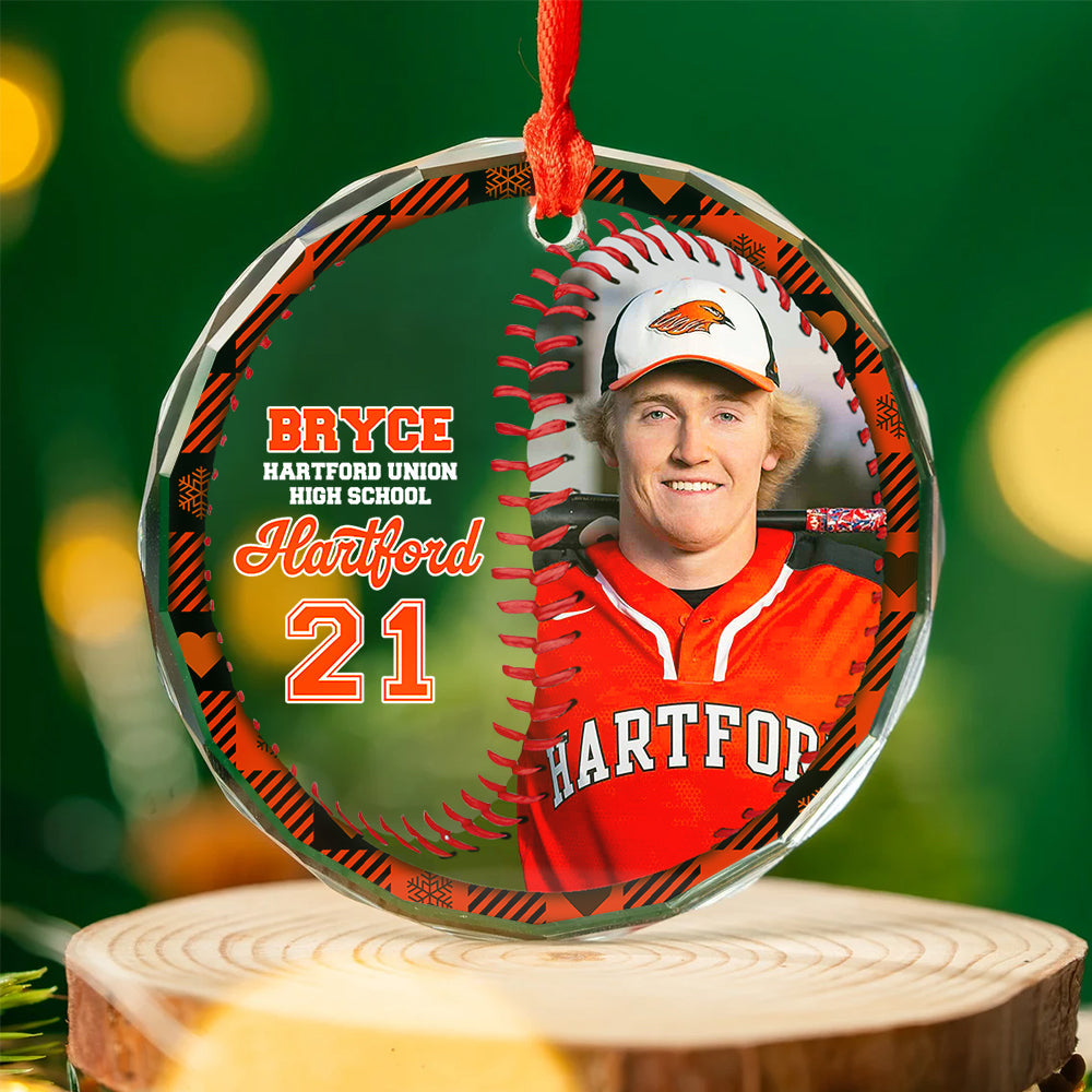Personalized Baseball Photo Christmas Ornament - Custom Gift Ornament PopCulturePrints