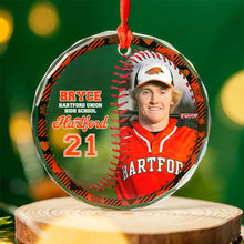 Load image into Gallery viewer, Personalized Baseball Photo Christmas Ornament - Custom Gift Ornament PopCulturePrints
