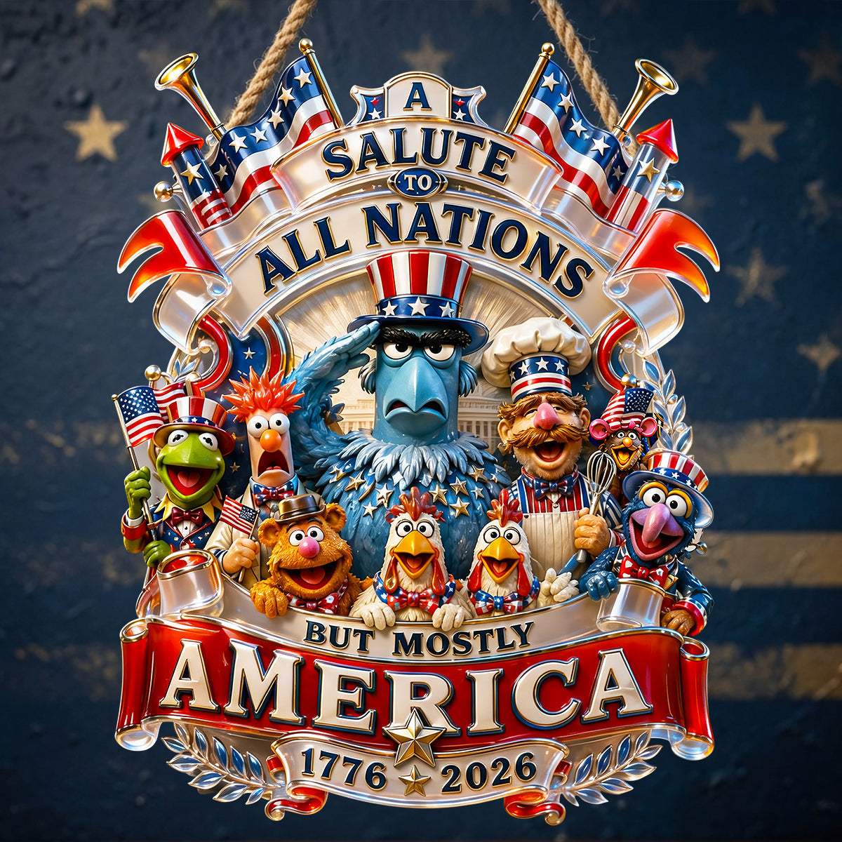 A Salute to All Nations - Personalized Acrylic Decor Gift for Patriots Acrylic Sign PopCulturePrints