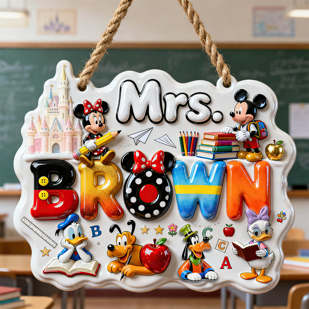 Cute Alphabet Welcome Classroom Sign - Personalized Gift for Teachers