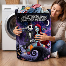 Load image into Gallery viewer, I Couldn't Imagine Sharing This Life With Anyone Else - Spooky Couple Quilted Laundry Basket - Personalized Gift for Couples
