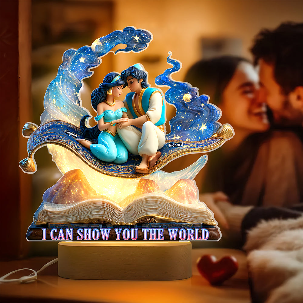 I Can Show You the World - Personalized Desert Princess LED Light Gift for Couples Led Night Light PopCulturePrints