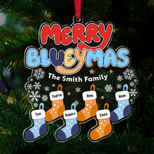 Load image into Gallery viewer, Personalized Family Christmas Bluey Socks Ornament
