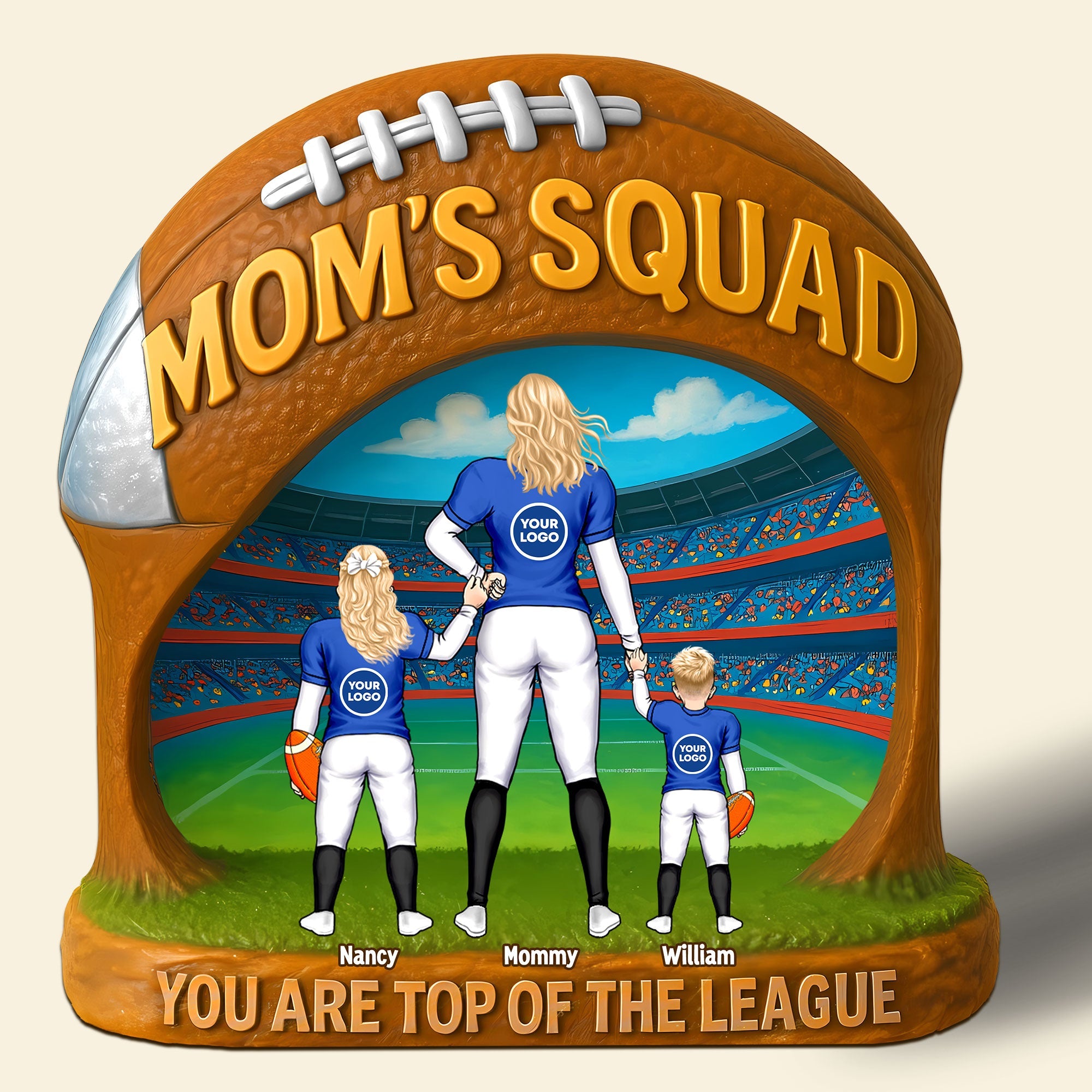 "You Are Top Of The League - Personalized Gifts for Football Moms" - Custom Plaque for Moms and Grandmas Shaped Plaques PopCulturePrints