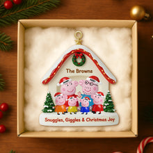 Load image into Gallery viewer, Snuggles, Giggles &amp; Christmas Joy - Personalized Family Christmas Ornament Ornament PopCulturePrints

