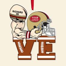 Load image into Gallery viewer, Custom American Football Christmas Ornament Ornament PopCulturePrints
