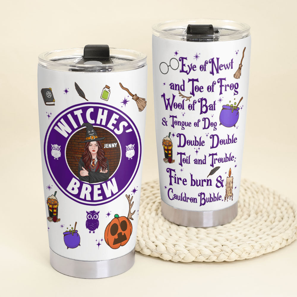 Personalized Witches' Brew Tumbler - Witch Lover's Halloween Gift Tumbler Cup PopCulturePrints