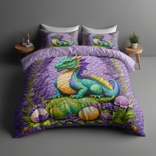 Load image into Gallery viewer, Personalized Fantasy Dragon Quilt Bed Set Blanket PopCulturePrints
