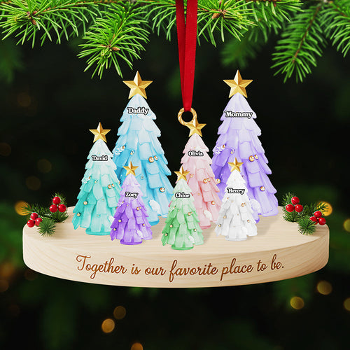 Together is Our Favorite Place to Be - Personalized Family Acrylic Ornament Ornament PopCulturePrints