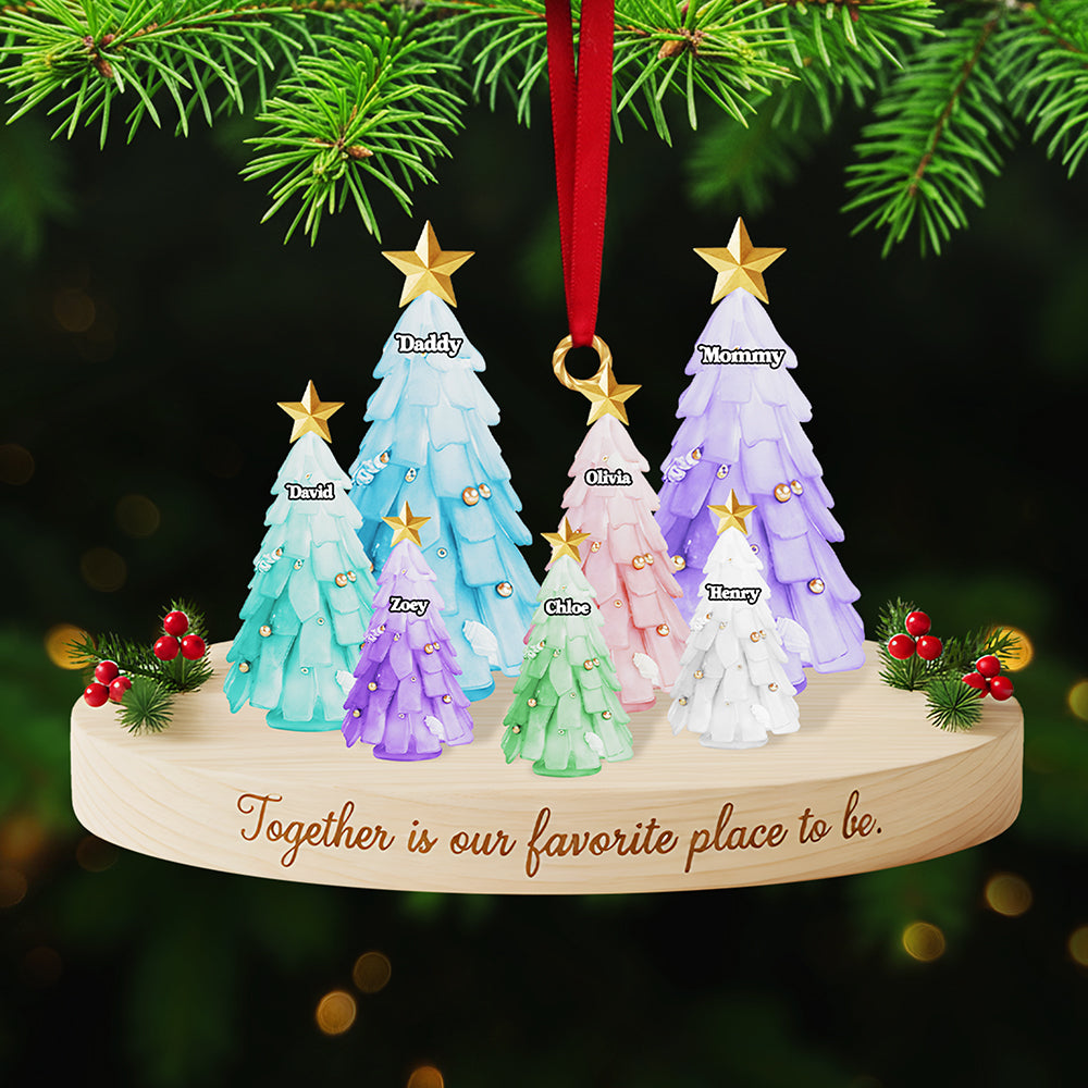 Together is Our Favorite Place to Be - Personalized Family Acrylic Ornament Ornament PopCulturePrints