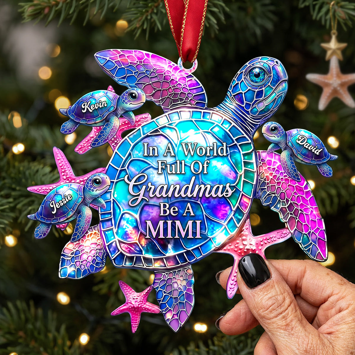 In A World Full Of Grandmas Be A MIMI - Personalized Grandma Christmas Ornament