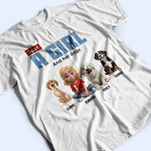 Load image into Gallery viewer, Just A Girl Who Loves Dogs - Personalized T-Shirt for Dog Lovers T-shirt PopCulturePrints
