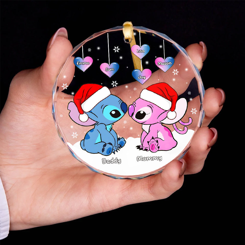 Personalized Family Christmas Ornament - Cartoon Characters Kissing Ornament PopCulturePrints