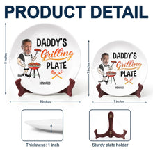 Load image into Gallery viewer, “Grill Like a Pro: Daddy&#39;s Ultimate Grilling Plate” - Custom Ceramic Plate for Dad and Grandpa Ceramic Plate PopCulturePrints
